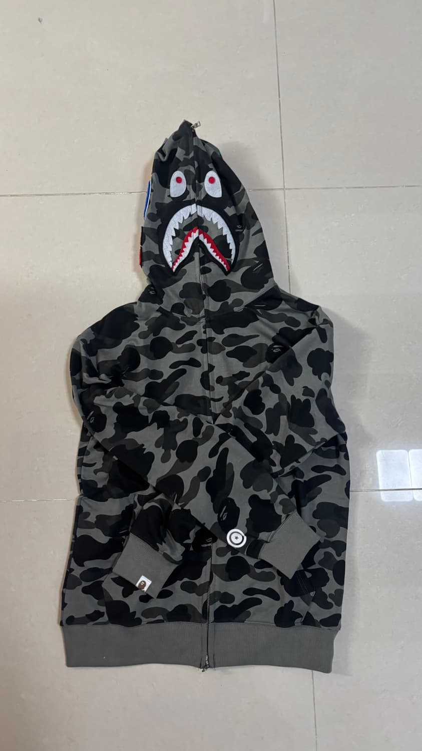 베이프 샤크 후드집업 블랙 흑계 L 상품이미지1