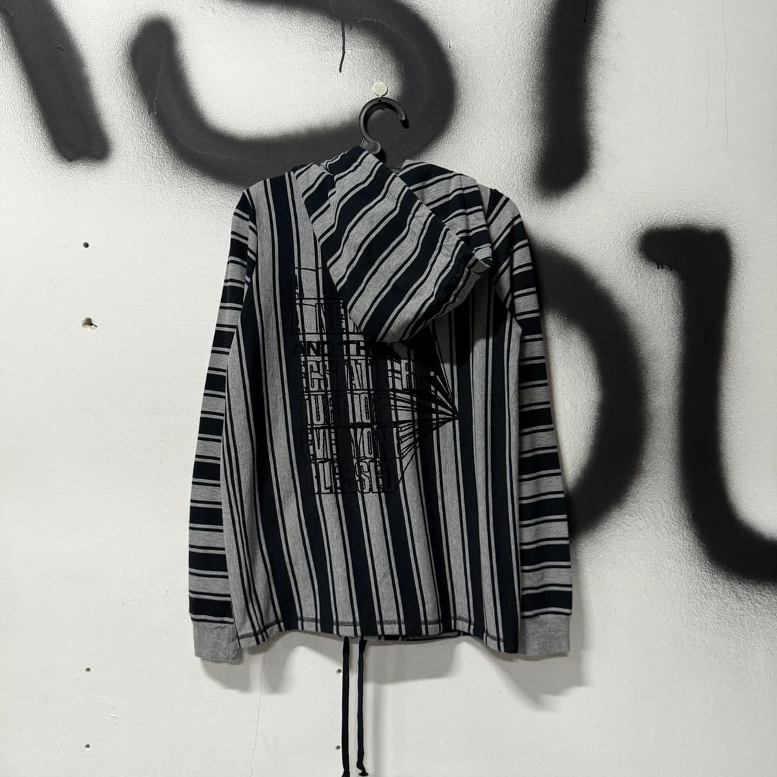 Moussy 마우지 스트라이프 백 프린팅 집업 후디 상품이미지1
