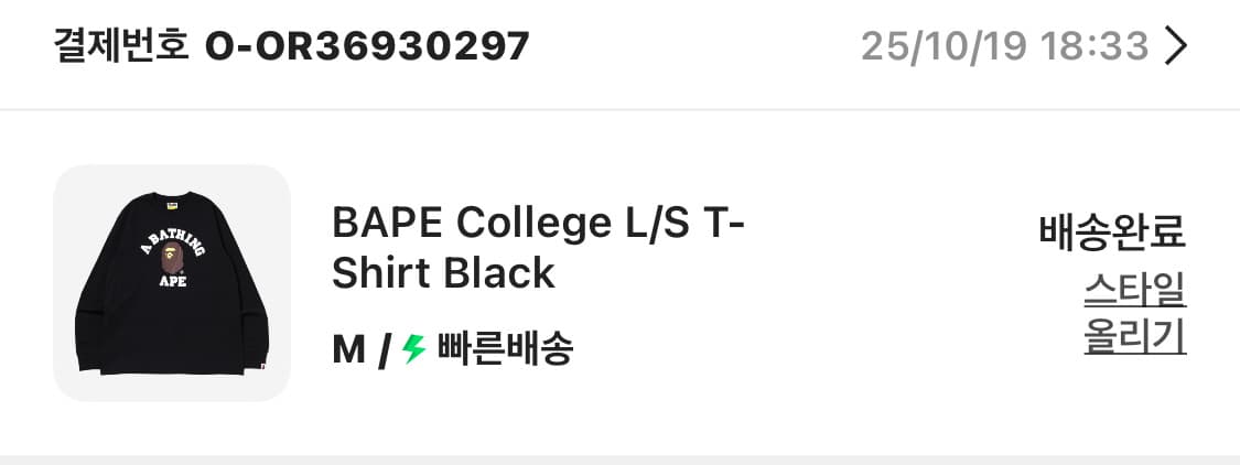 (M)베이프 컬리지 롱슬리브 상품이미지2