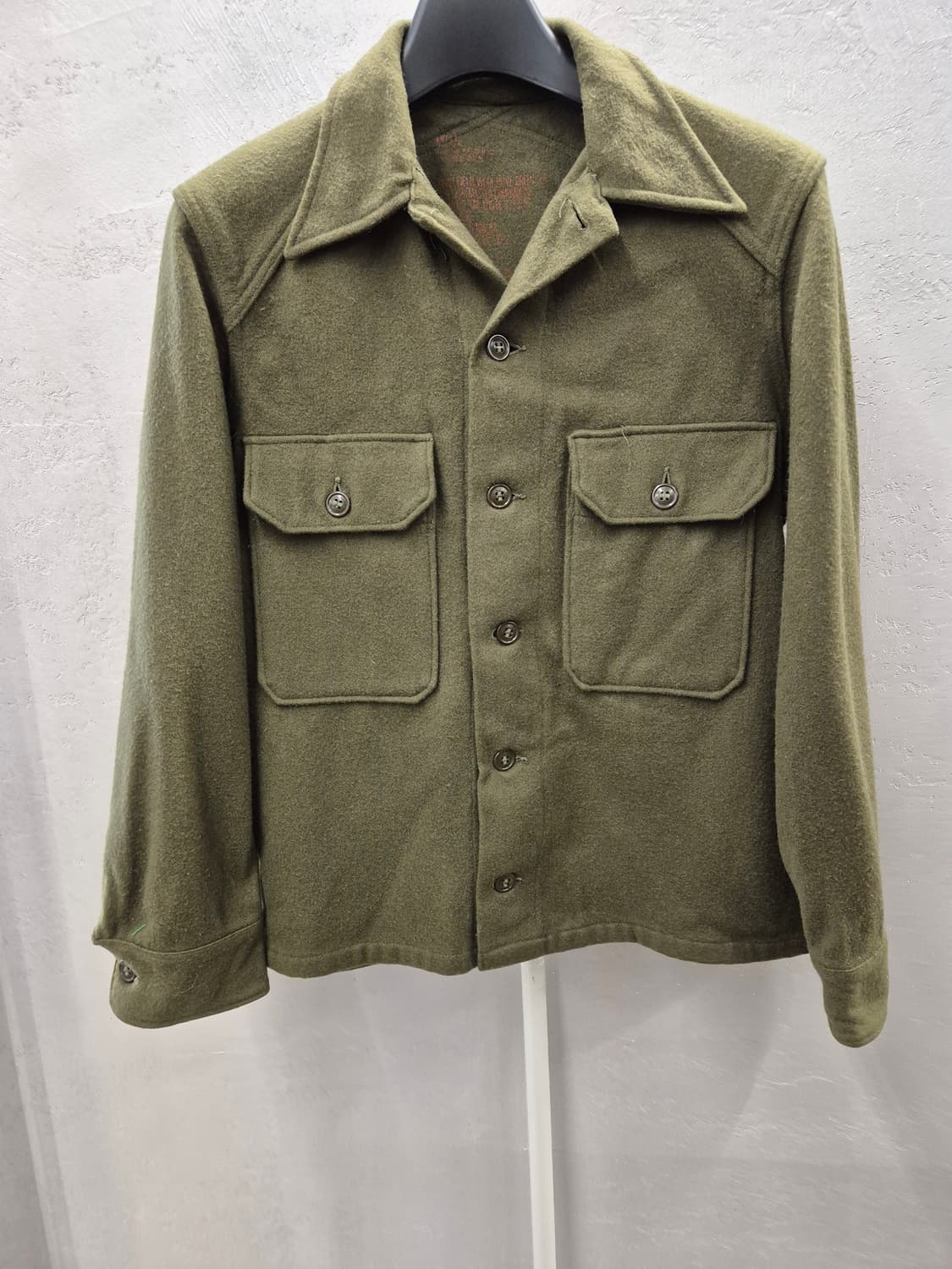 미군 빈티지 울 필드 셔츠 올리브 S 상품이미지2