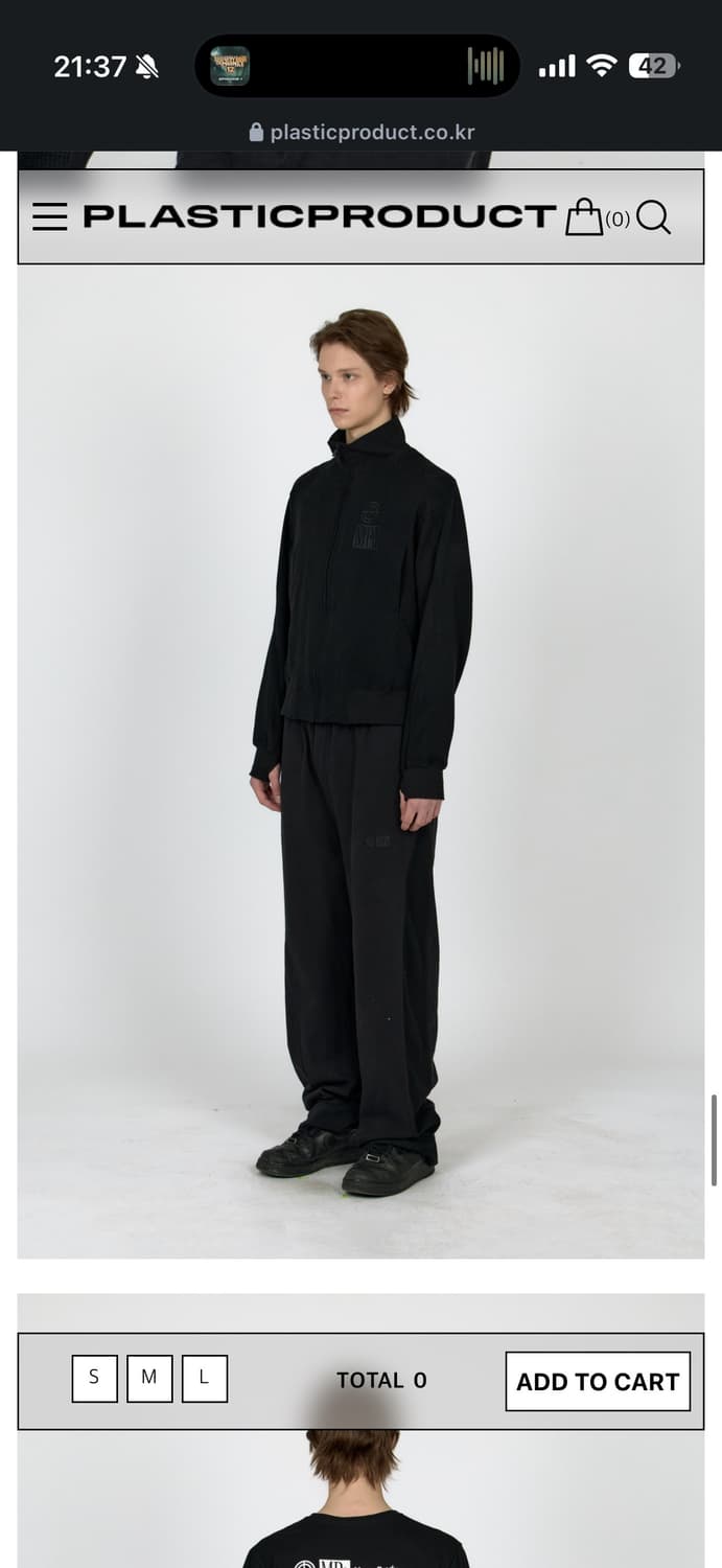 L) 플라스틱프로덕트 컨트라스트 스웻 팬츠 블랙 상품이미지1