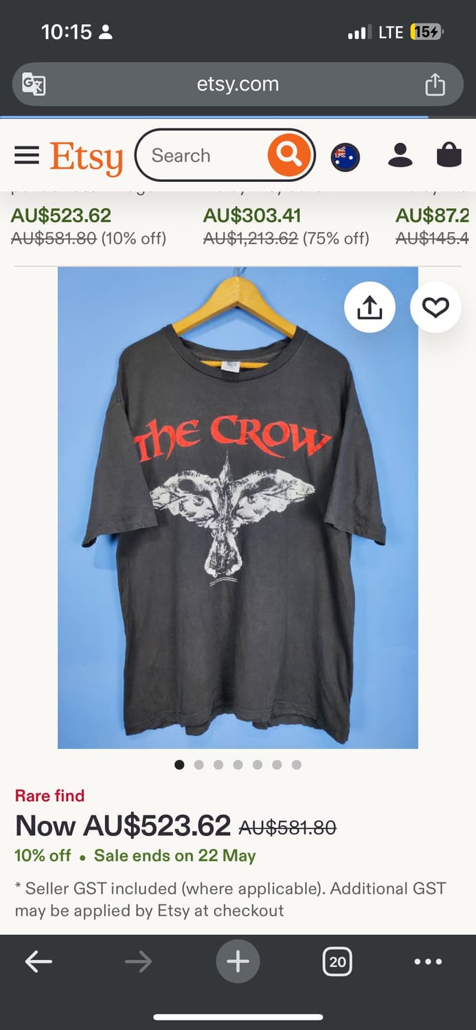 THE CROW 1994 OG 더크로우  프로모 빈티지 티셔츠 상품이미지5