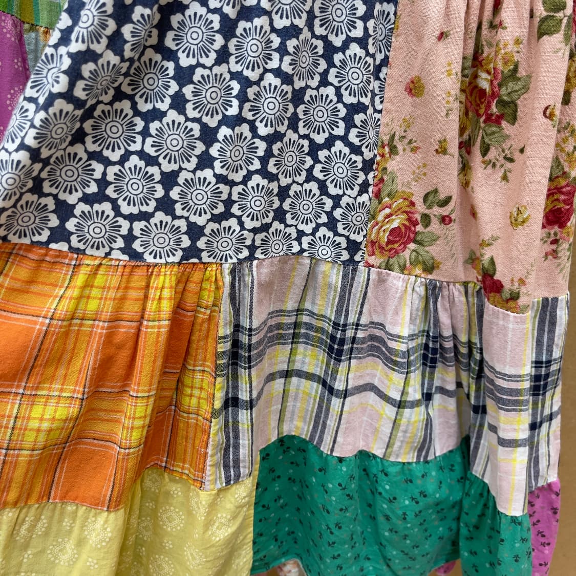 빈티지 패치워크 캉캉 롱스커트 상품이미지6