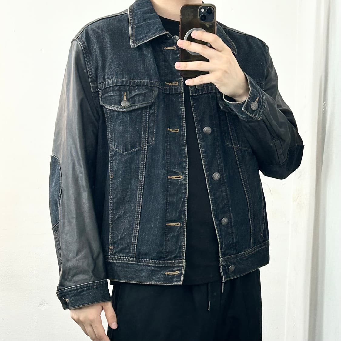 아르마니 익스체인지 레더암 데님 자켓 상품이미지3