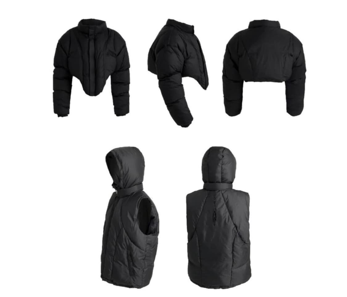 오호스 레이어드 볼레로 패딩 블랙 2사이즈 상품이미지2