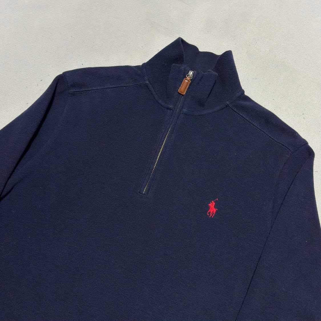 S 폴로랄프로렌 네이비 코튼 반집업 니트 상품이미지1