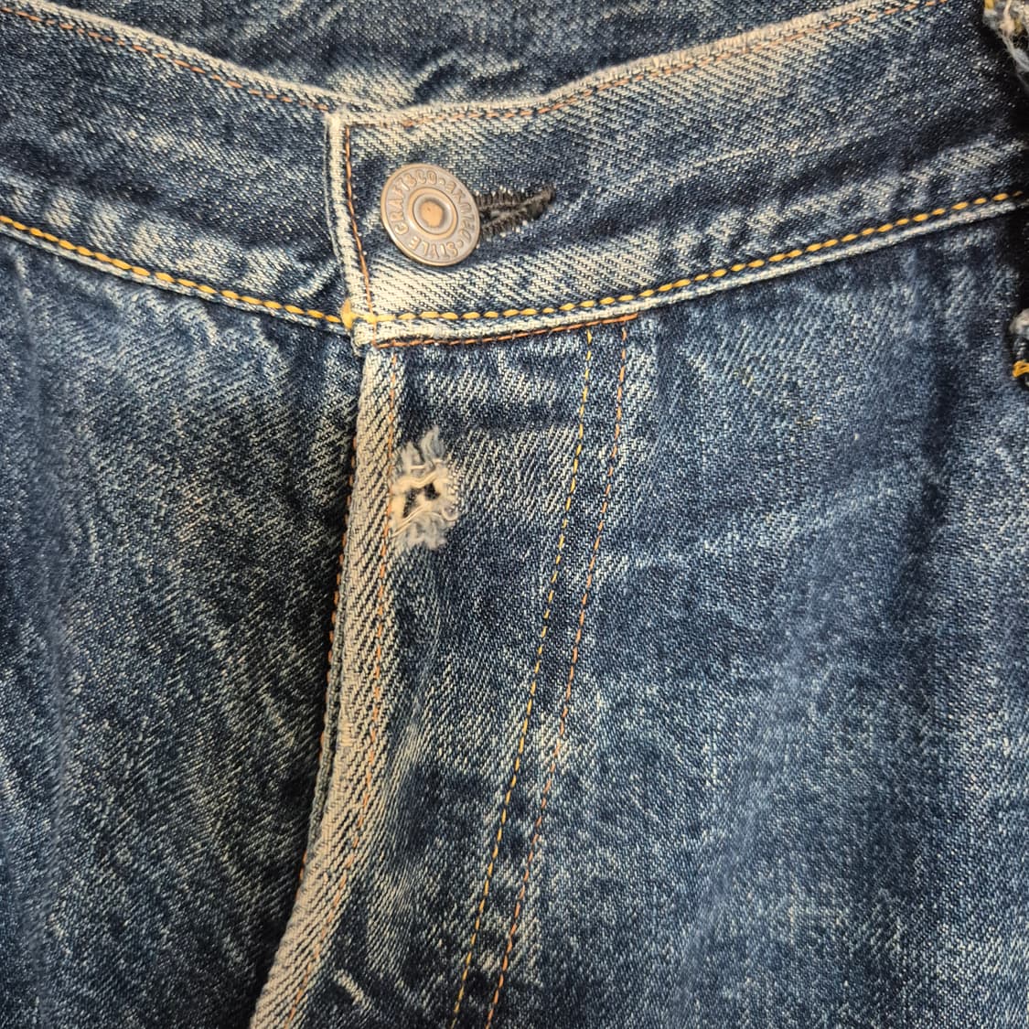 90's evisu 에비수 하드 워싱 데님팬츠 상품이미지3