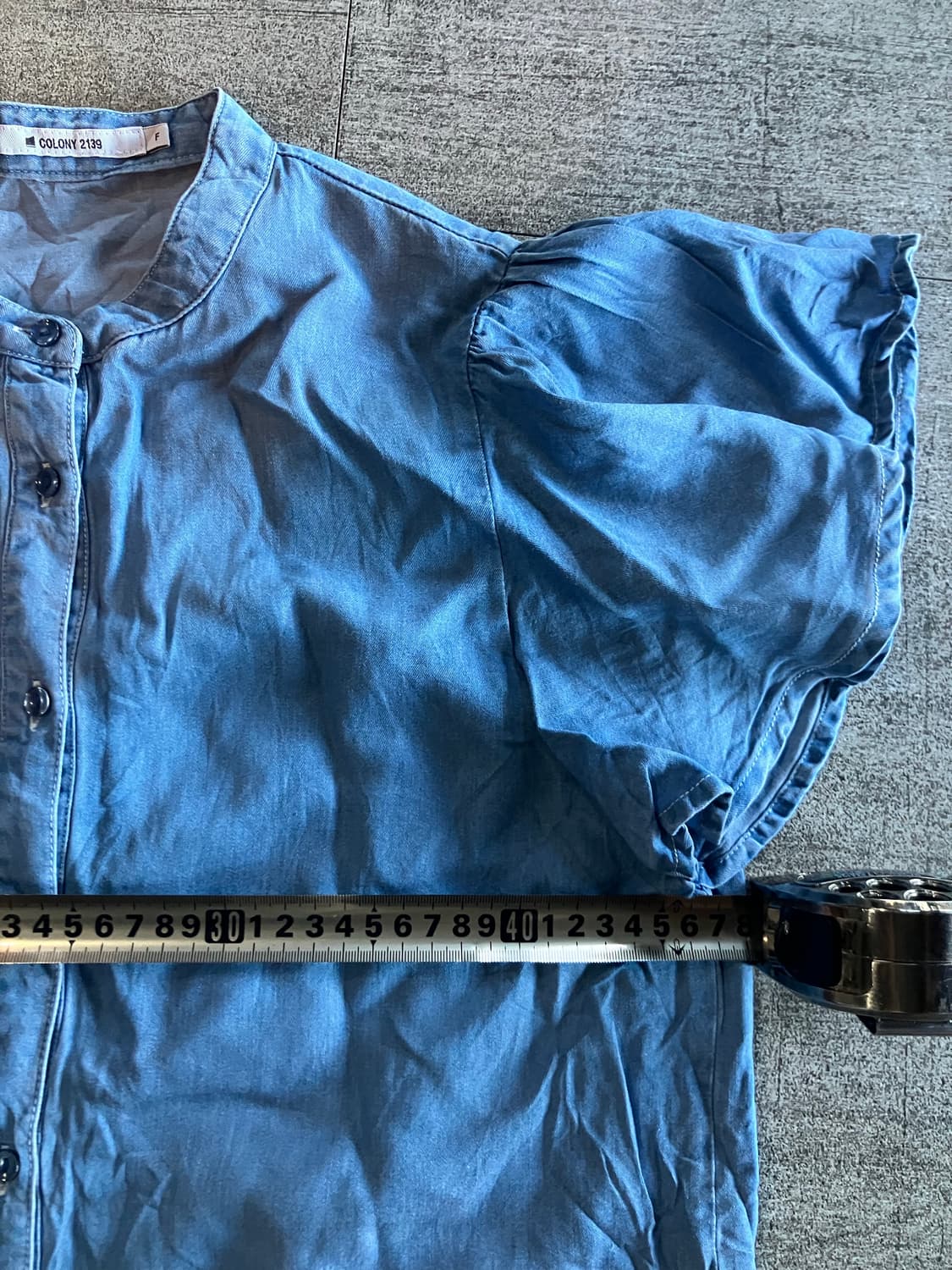 일본빈티지 Colony 핀터깔y2k 달천깔페어리 프릴 데님블라우스 상품이미지2