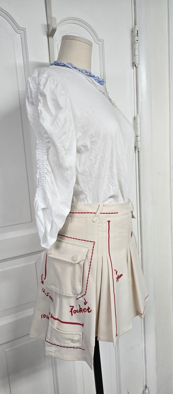 13DE MARZO 스티치 미니스커트 상품이미지4