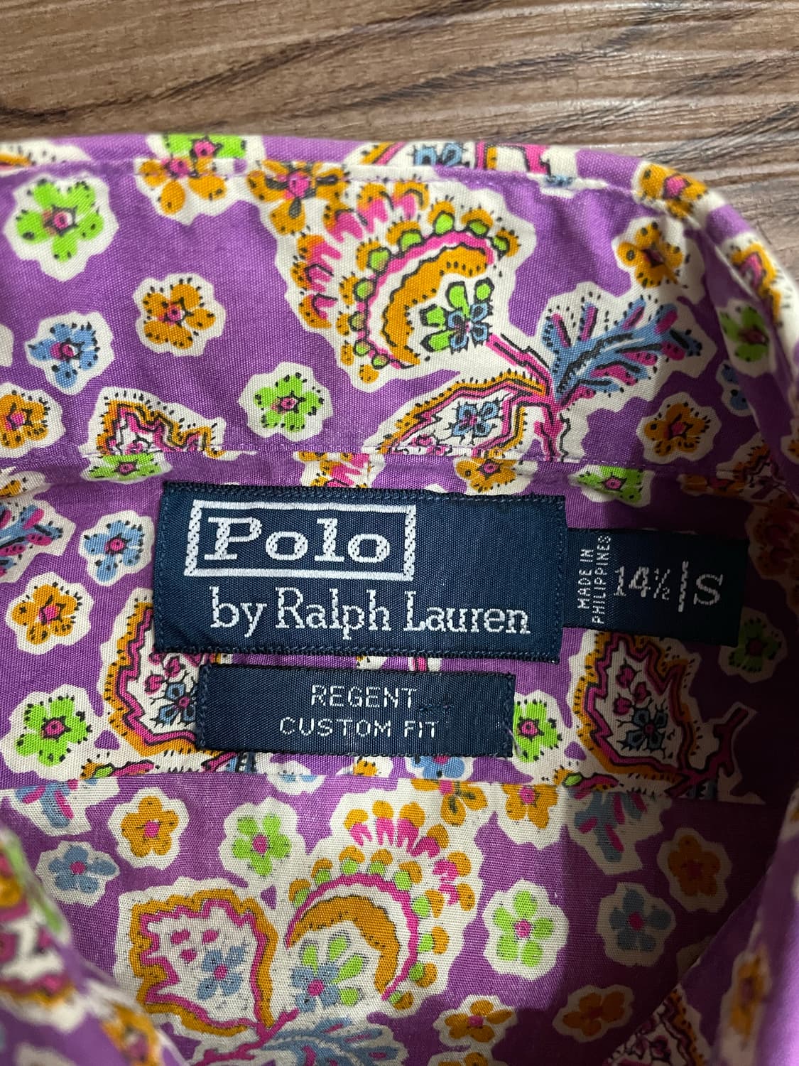 폴로 와이드카라 페이즐리 패턴 셔츠 퍼플 상품이미지6