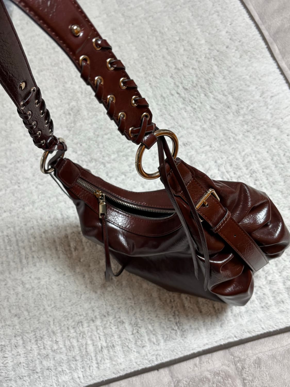 자라 프린지 숄더백 브라운 새상품 상품이미지8