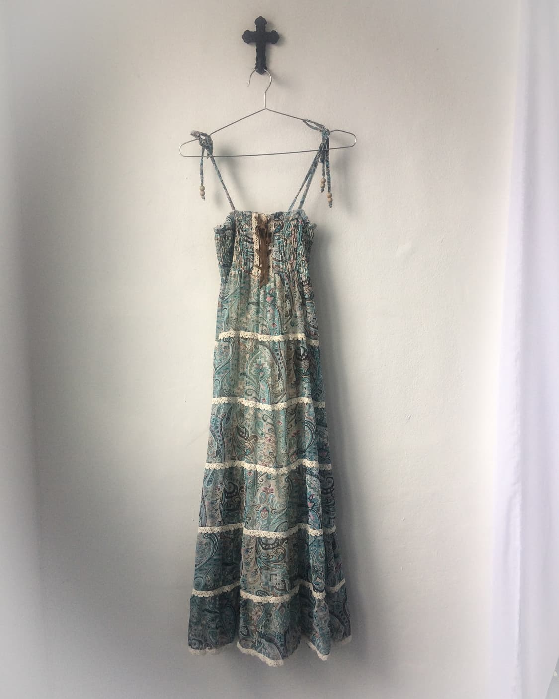 Lace up point paisley pattern sleeveless 상품이미지2