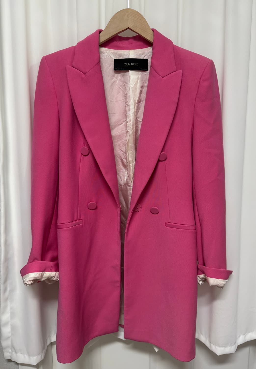 zara 자라 베이직 핑크 더블버튼 자켓 상품이미지4