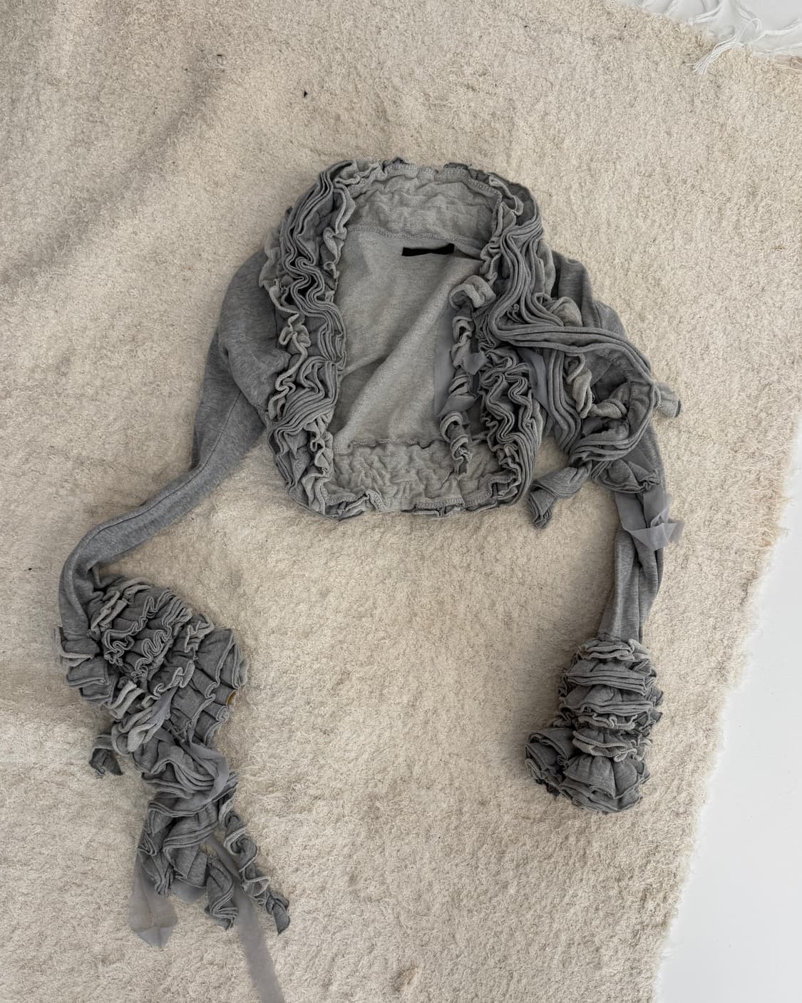 Gray grunge unbalanced shirring 가디건 상품이미지1