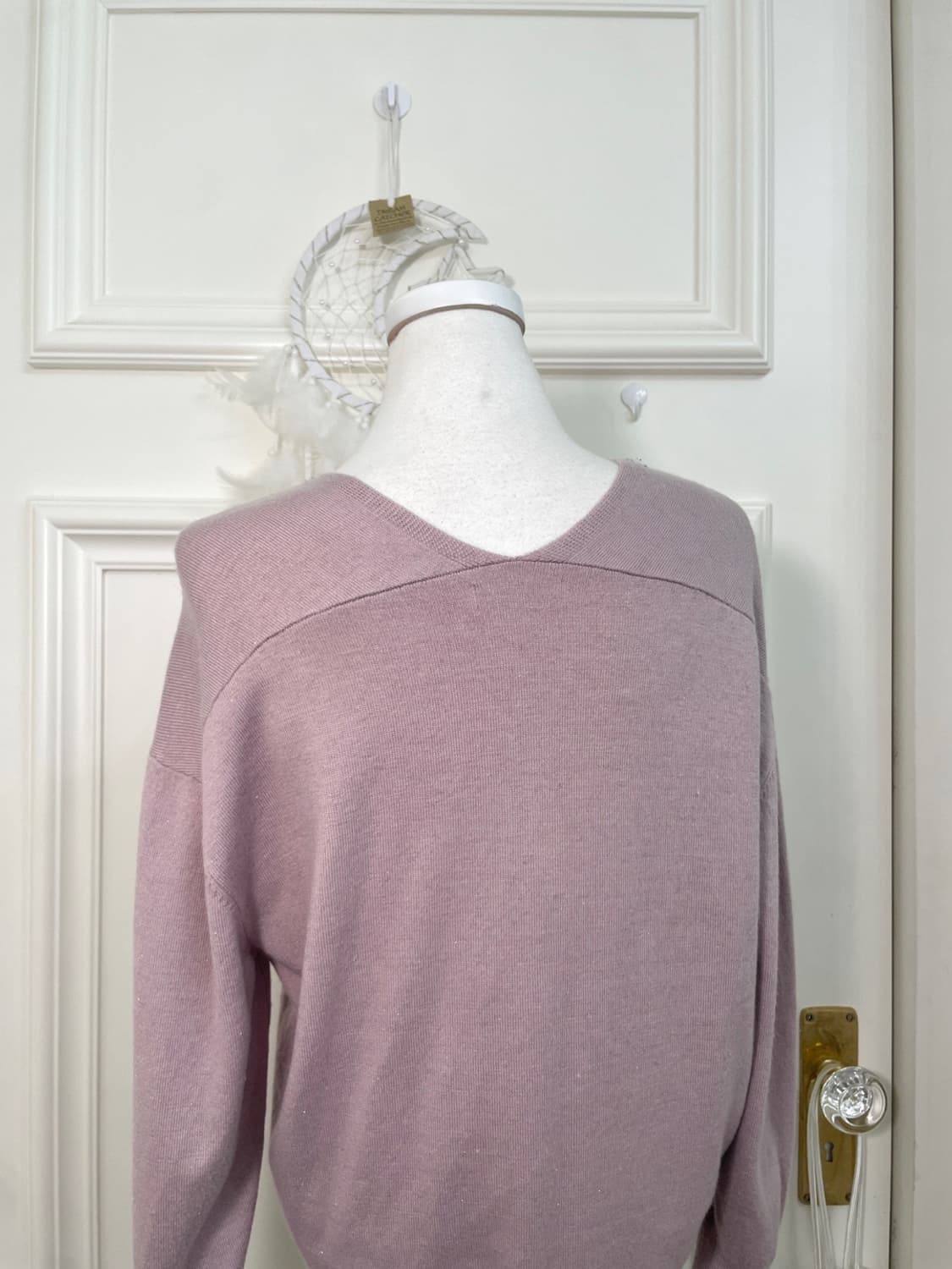 dark lavender v-neck glitter knit top 상품이미지4