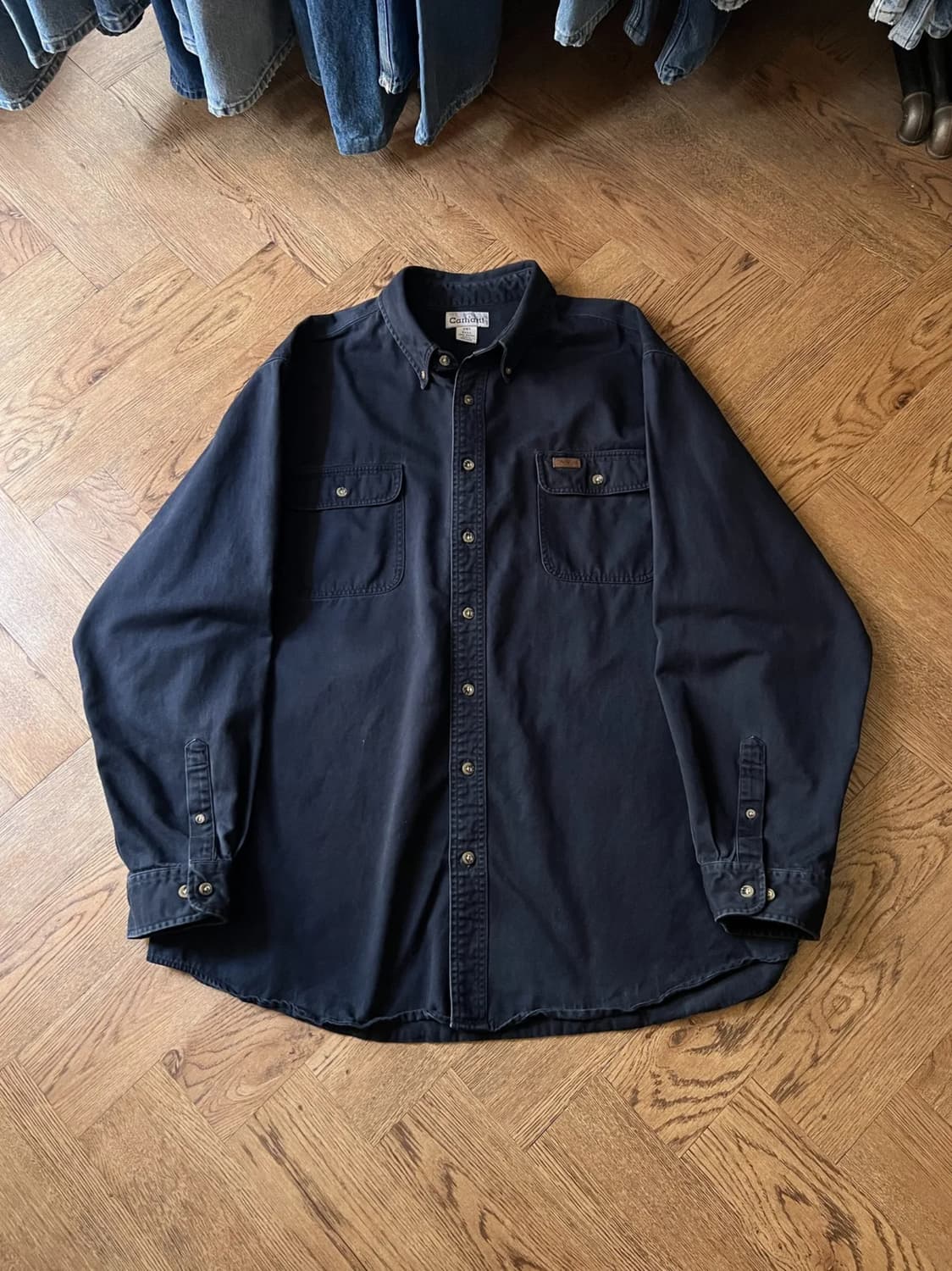 [2XL]칼하트 USA 2포켓 미드나잇 네이비 코튼 워크 셔츠 상품이미지1