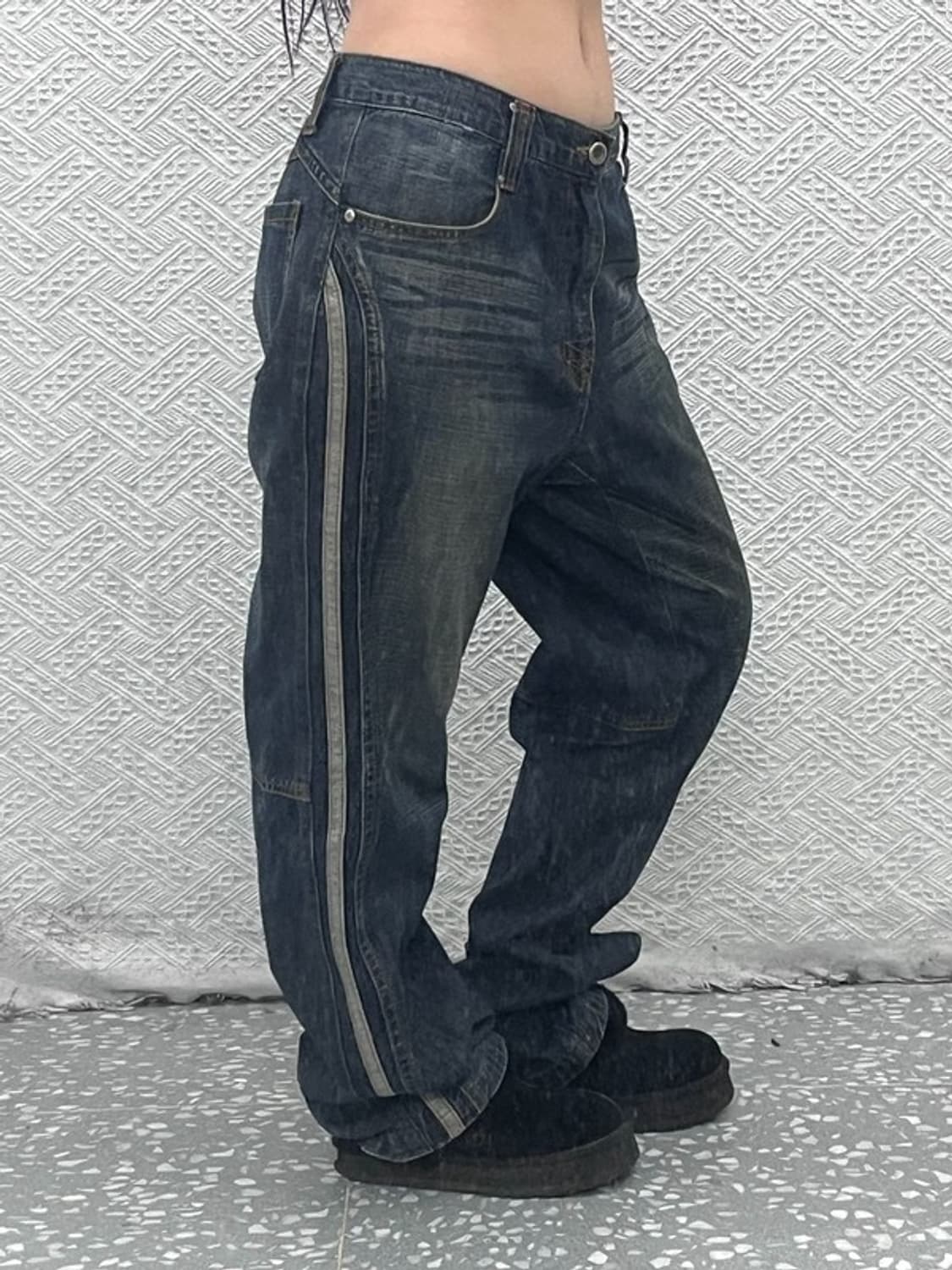 칼 카니 레트로 사이드라인 워싱 데님팬츠 36인치 C07102 상품이미지2