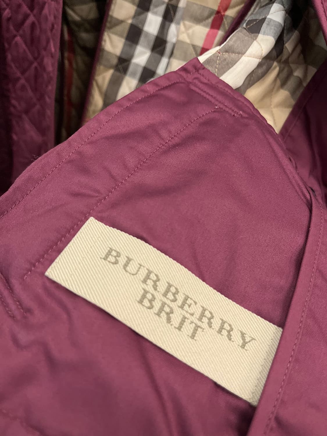 여) 버버리 버건디 퀼팅자켓  상품이미지10