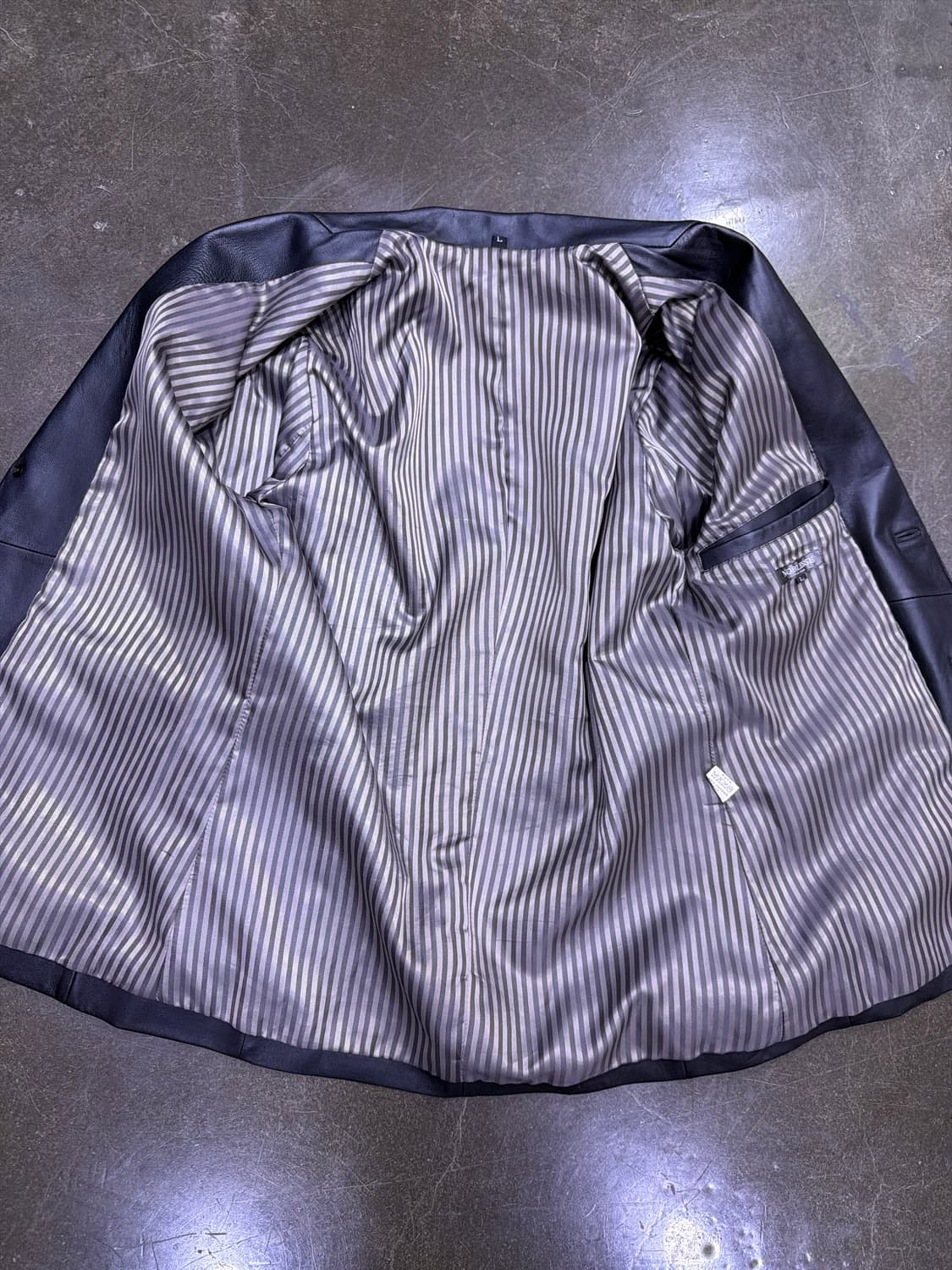 노블레스 심플 싱글 블레이저 양가죽 레더 자켓 L 상품이미지6