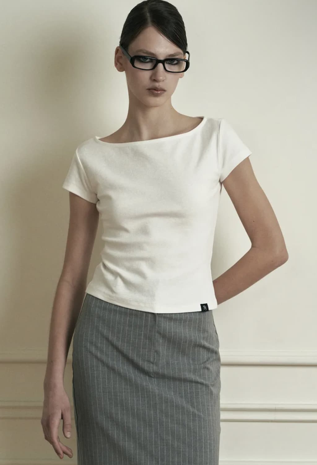 새상품)시너진 보트넥 PLAIN BOAT NECK SHORT SLEEVE 상품이미지1