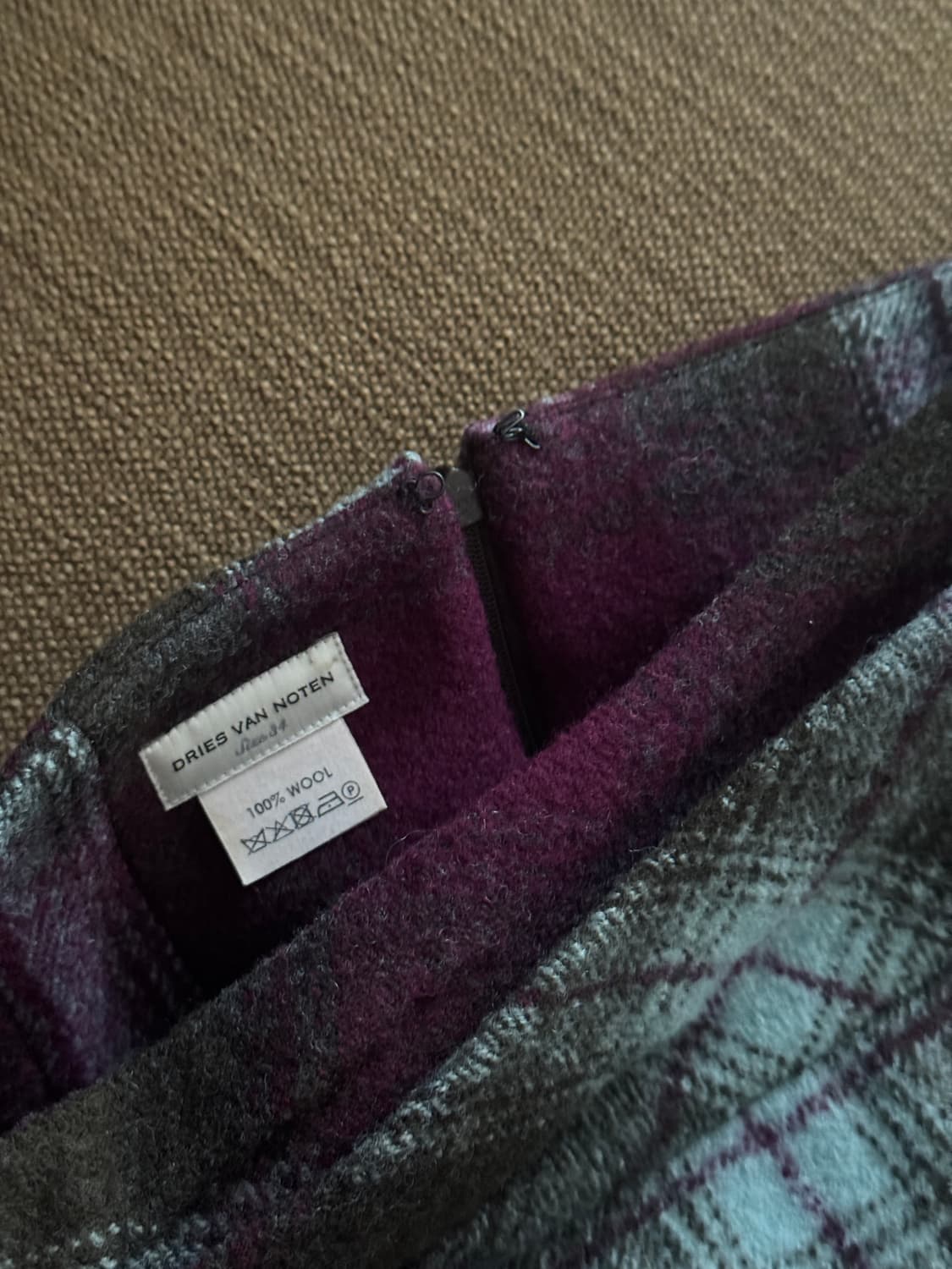 드리스반노튼(Dries Van Noten) 울 체크 미디스커트 (34) 상품이미지3