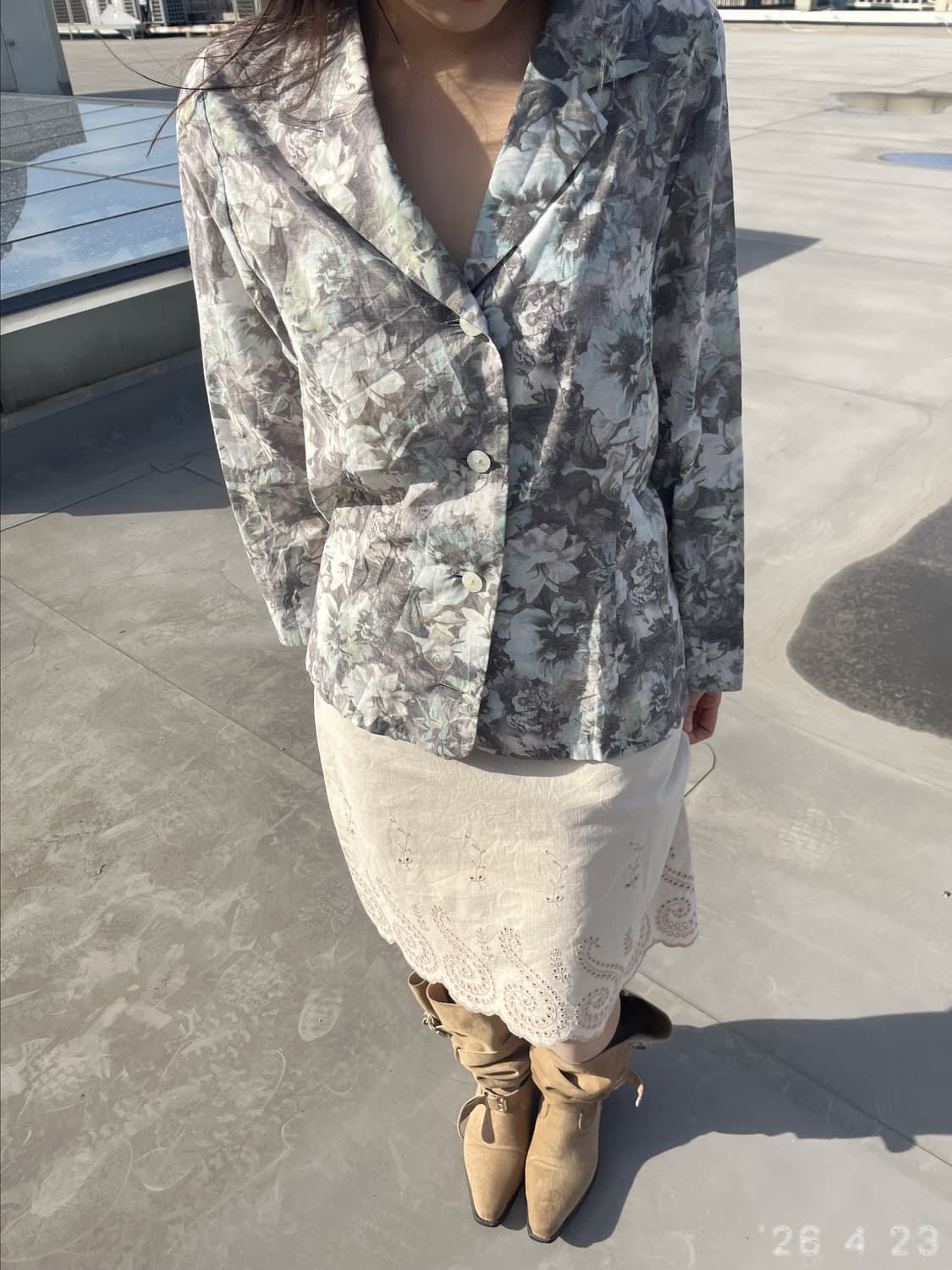 Eyelet Scallop Skirt 베이지 스칼럽 스커트 상품이미지2