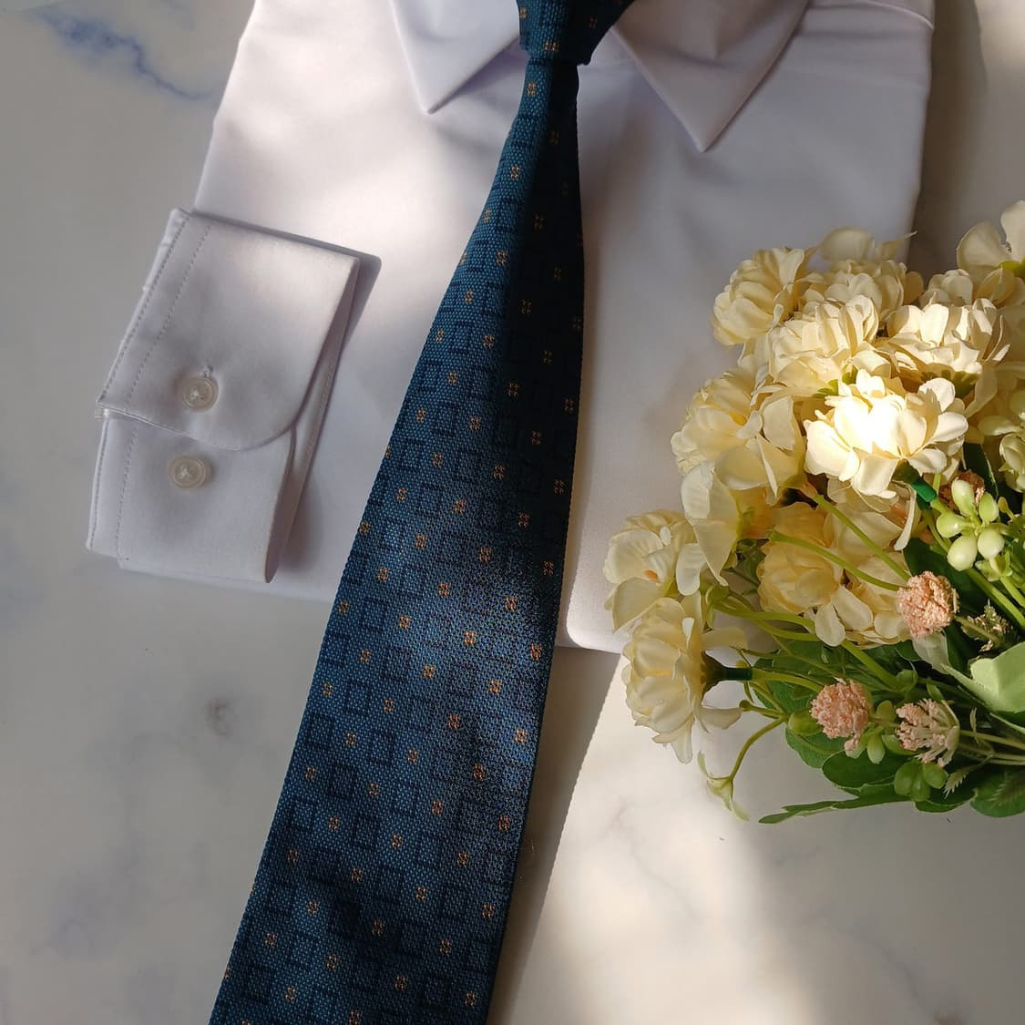 ALTEA 알테아 실크 청녹 패턴 넥타이 8.9cm A+등급 A19792 상품이미지2