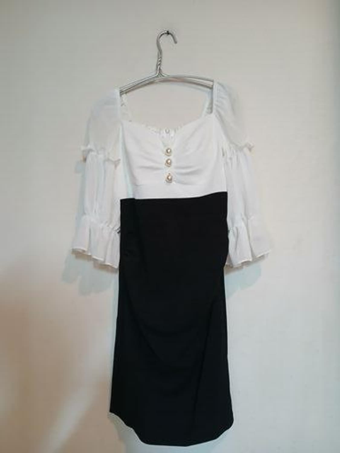 나롱쥐 원피스 쉬폰 홀복 섹시 레이스 배색 드레스 하객 클럽 파티 데이트 상품이미지1