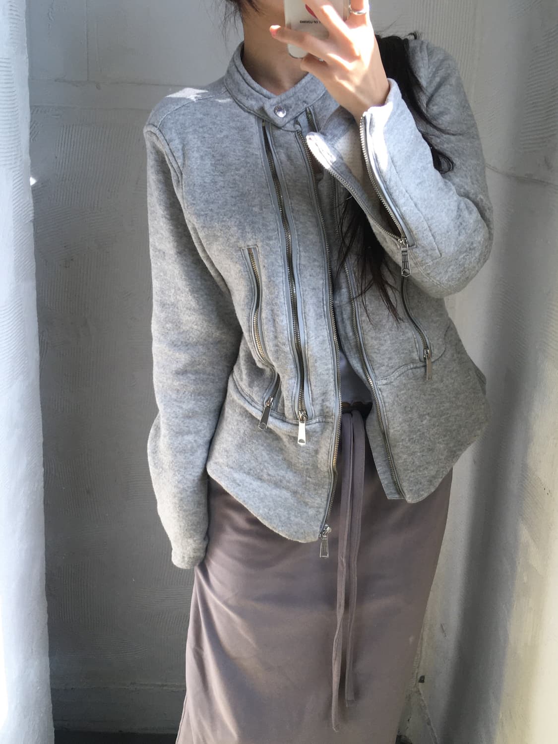 Diesel 디젤 그레이 코튼 바이커 집업  상품이미지2