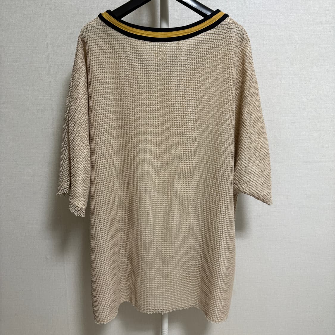 사스콰치패브릭스 오버핏 메쉬 레이어드 티셔츠 / 베이지, XL 상품이미지7