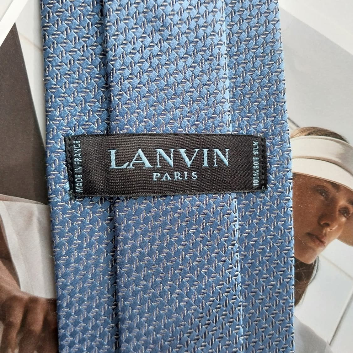 랑방 실크 블루 자카드 패턴 넥타이 8.4cm A+등급 K2236
 상품이미지6