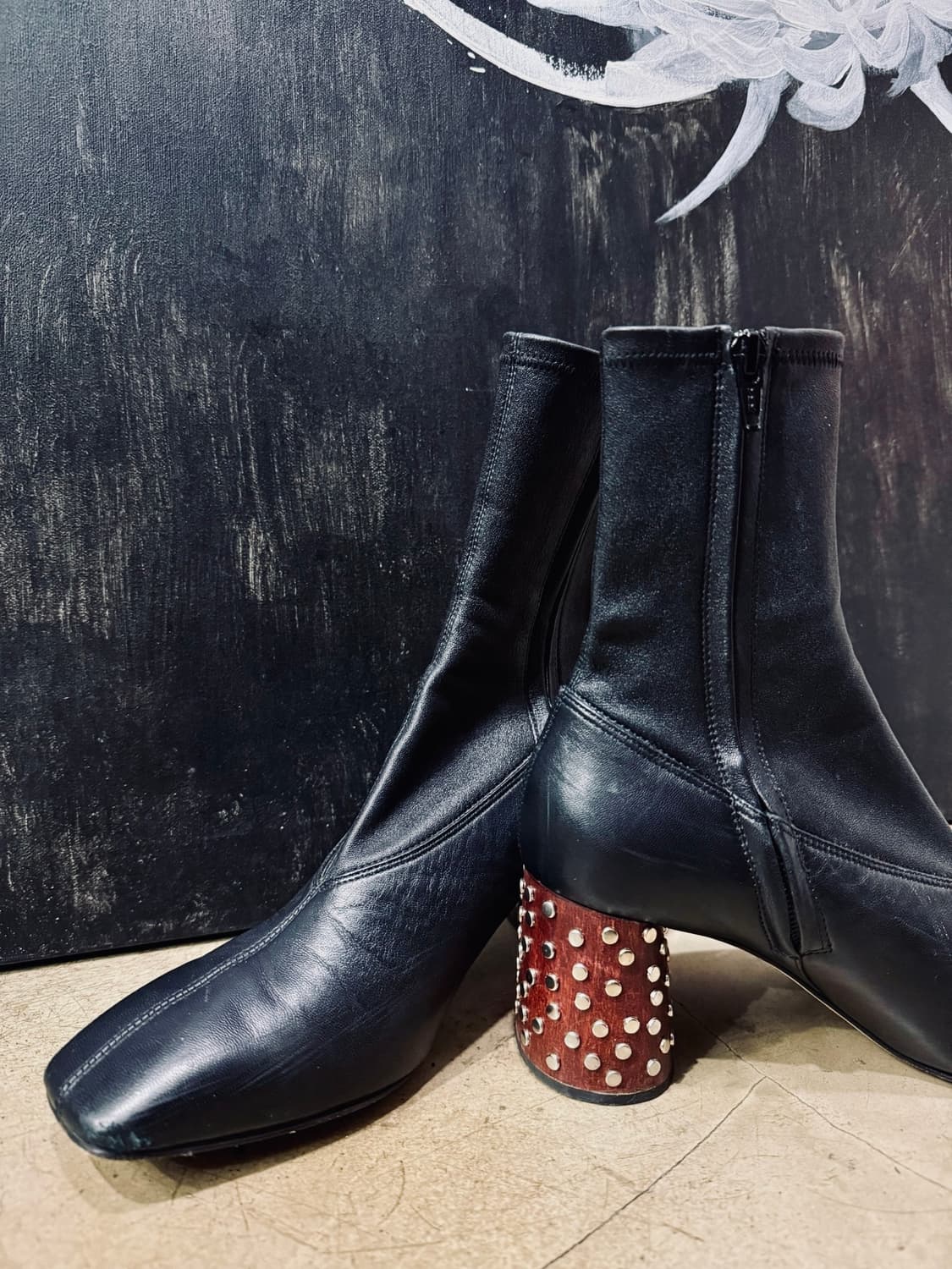 헬무트랭 스퀘어 토 레더부츠 상품이미지5