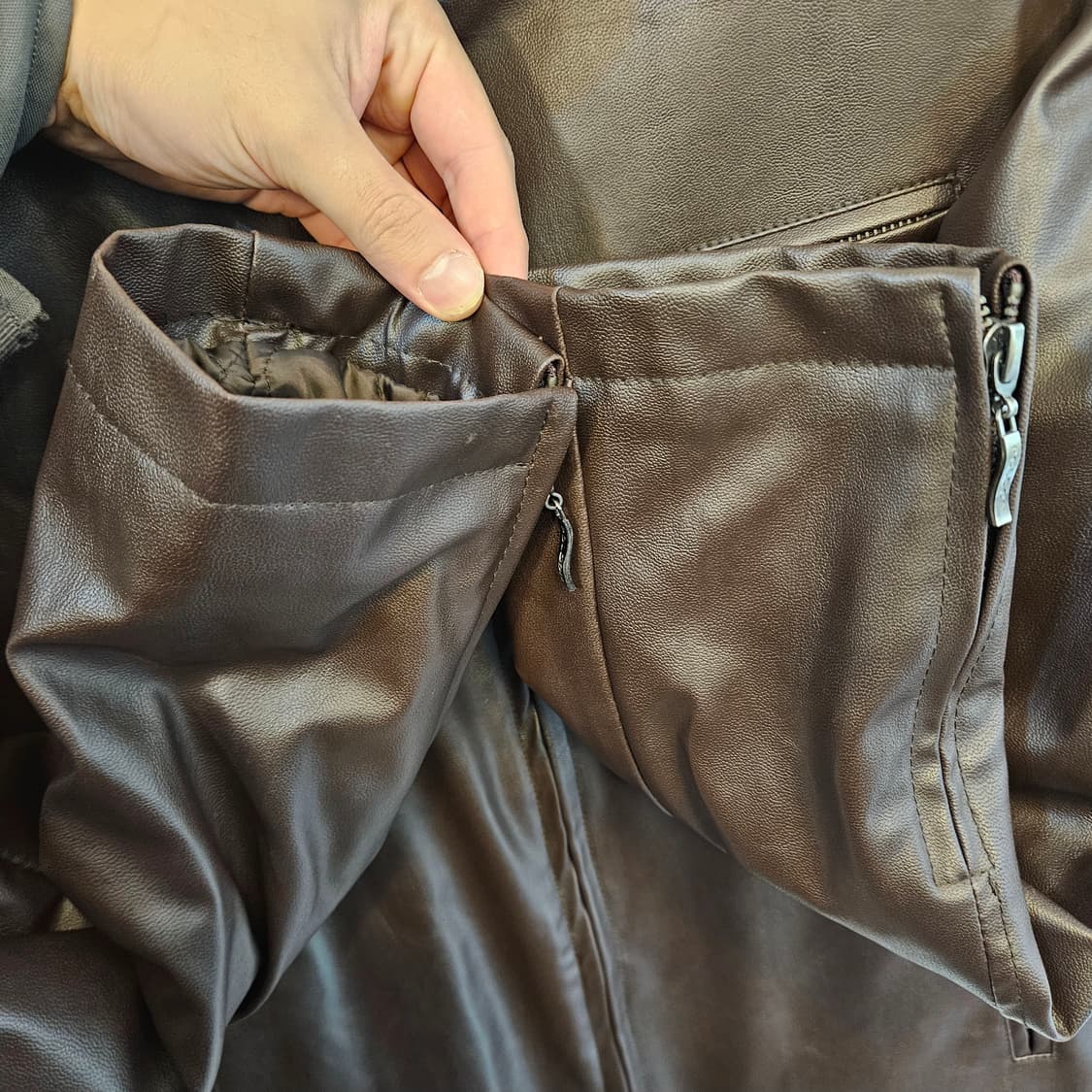 105(XL)/실측100(L) 빈티지 가죽 레자자켓 상품이미지5