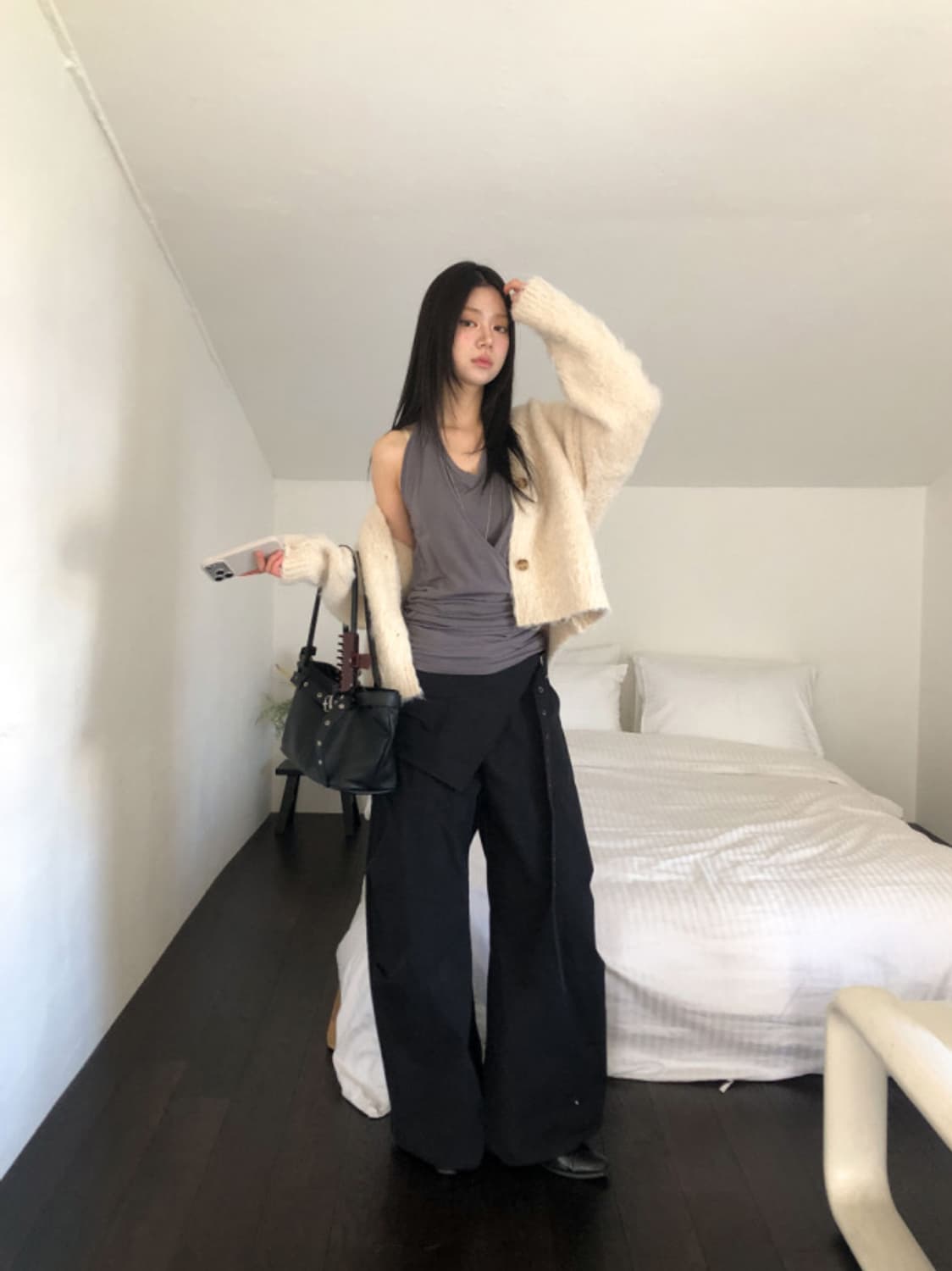 서울베이스드 스트랩 슬리브리스 그레이 새상품 상품이미지3