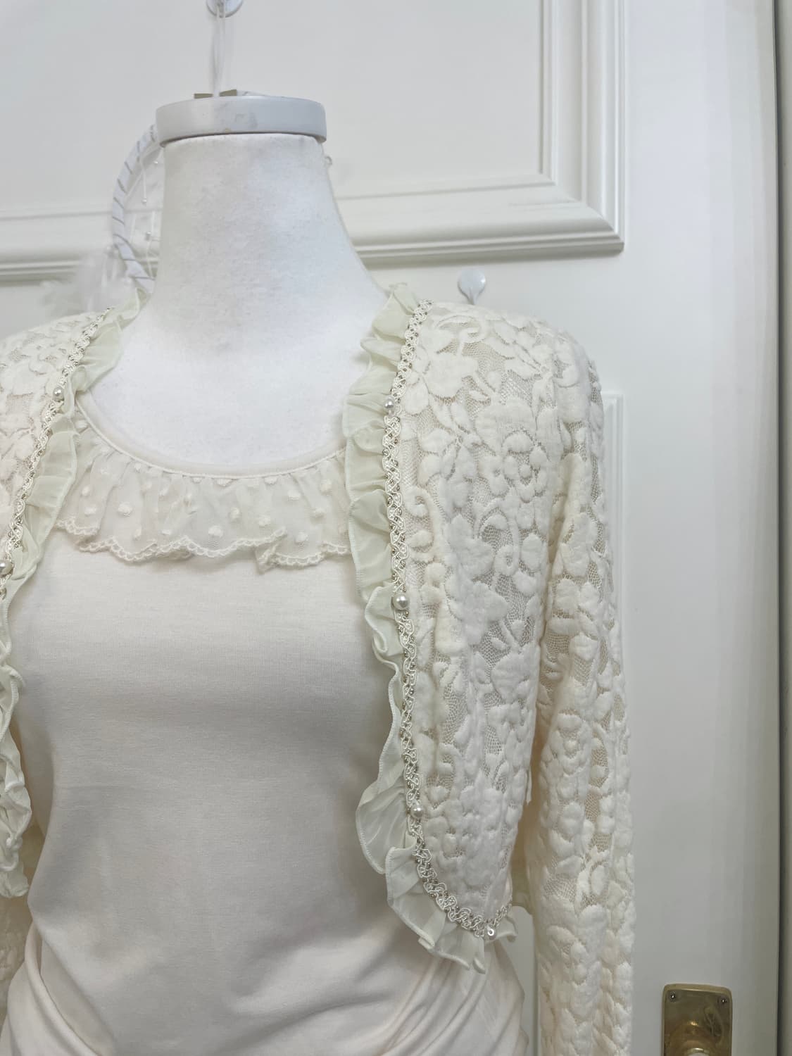 ivory dot lace ruffle cotton sleeveless 상품이미지10