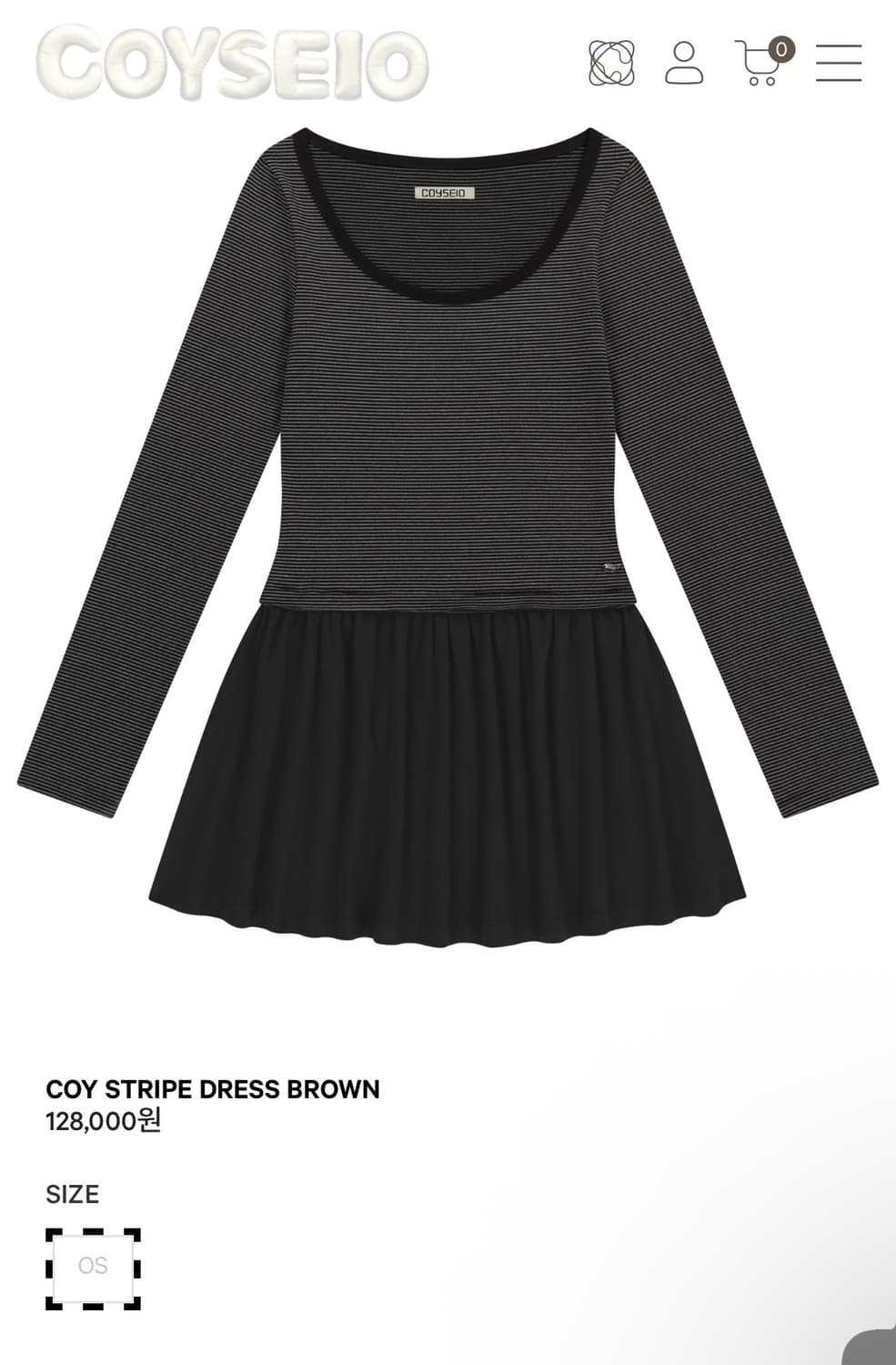코이세이오 스트라이프 드레스 브라운 상품이미지1