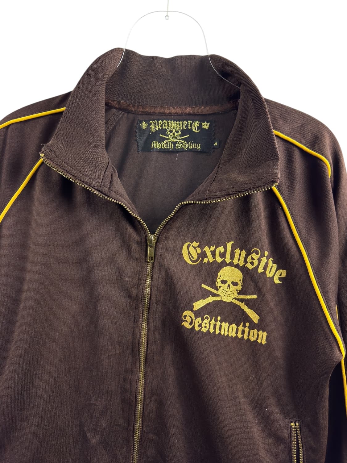 JPN 펑크 Y2K 브라운 스컬 프린팅져지1547 상품이미지3