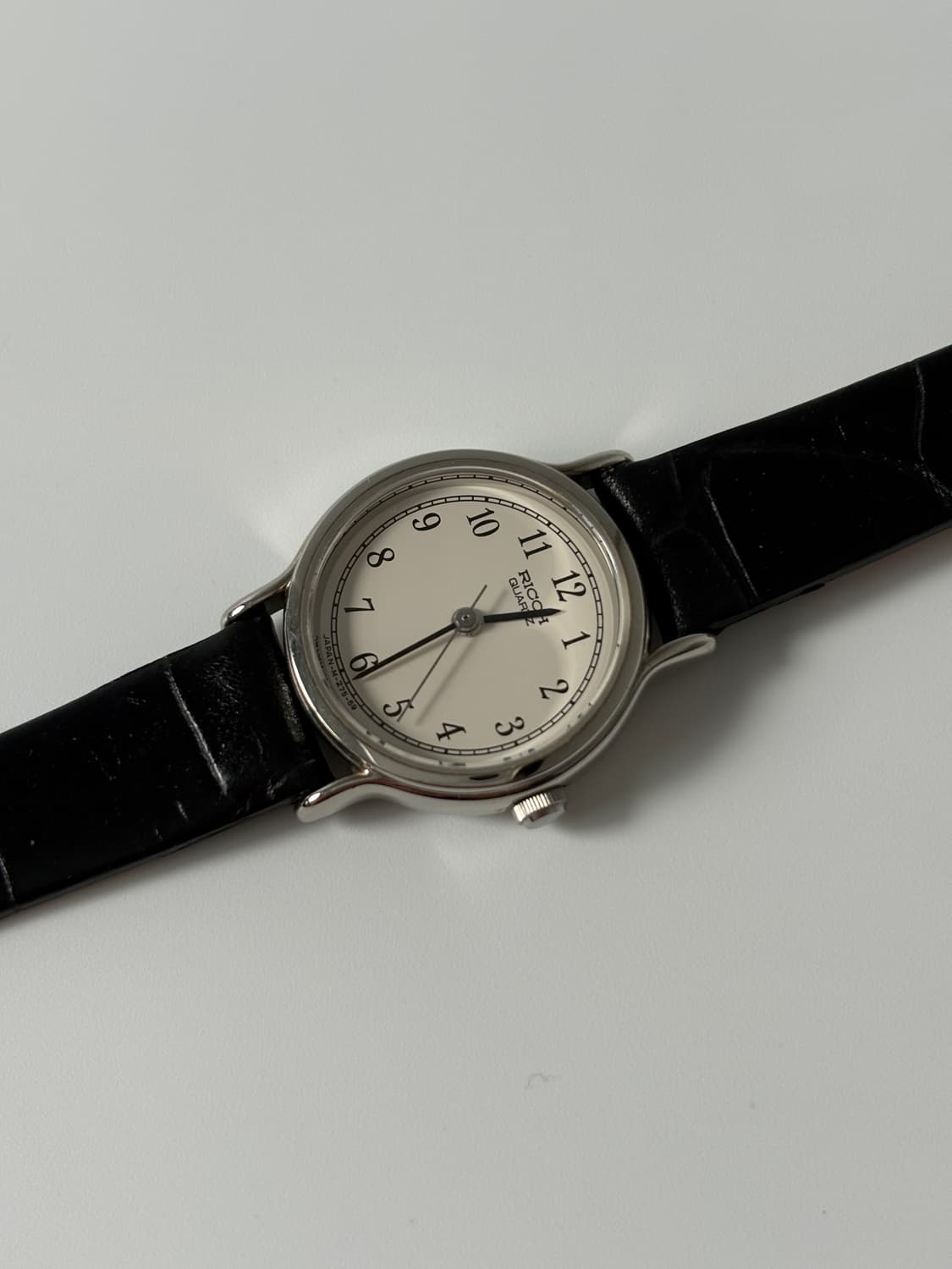 리코 1990년대 빈티지 시계 아라빅 인덱스 실버 쿼츠 여성 상품이미지4