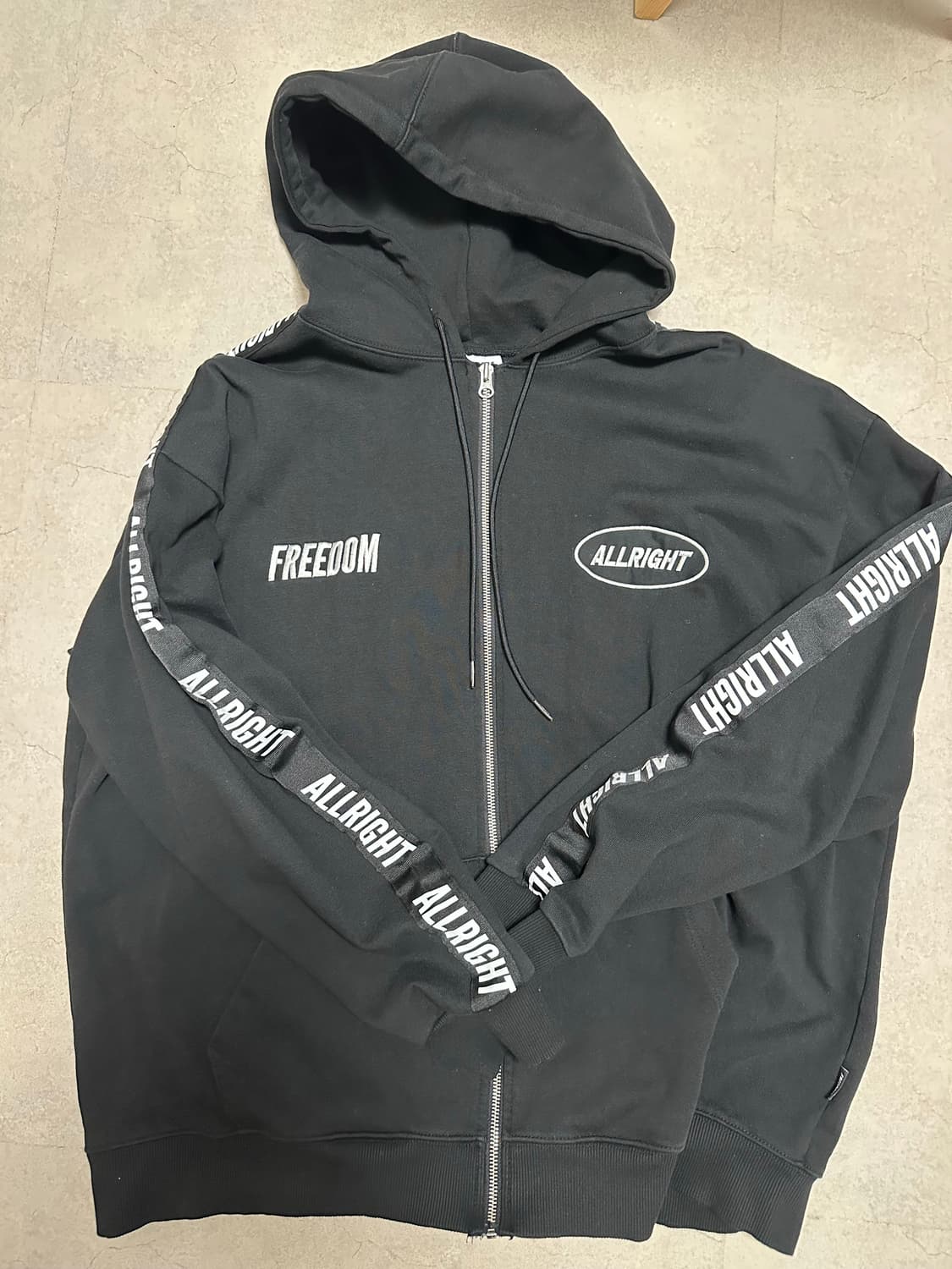 올라잇 레터링 후드집업 2xl 상품이미지1