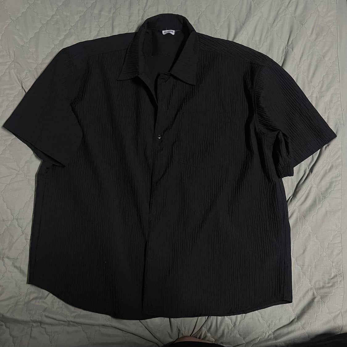 에잇세컨즈 반팔셔츠 블랙 XXL 와이셔츠 블랙 검정 데일리 상품이미지1