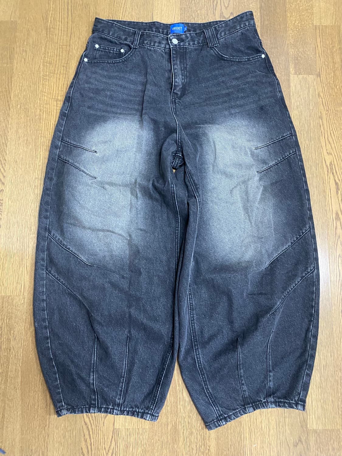 DECET 워싱 벌룬 데님 팬츠 흑청 xl 상품이미지1