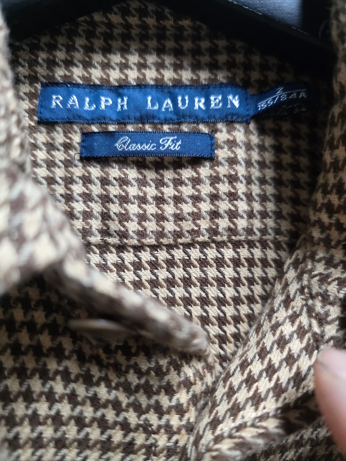 폴로 하운드 투스 스웨이드 패치 체크 울 셔츠 M 상품이미지3