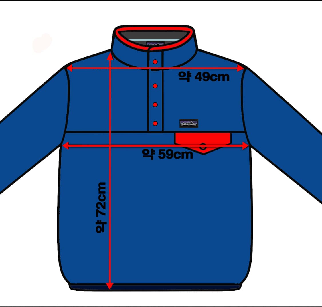 파타고니아 신칠라 스냅티 풀오버 블루 레드트림 M사이즈 상품이미지9