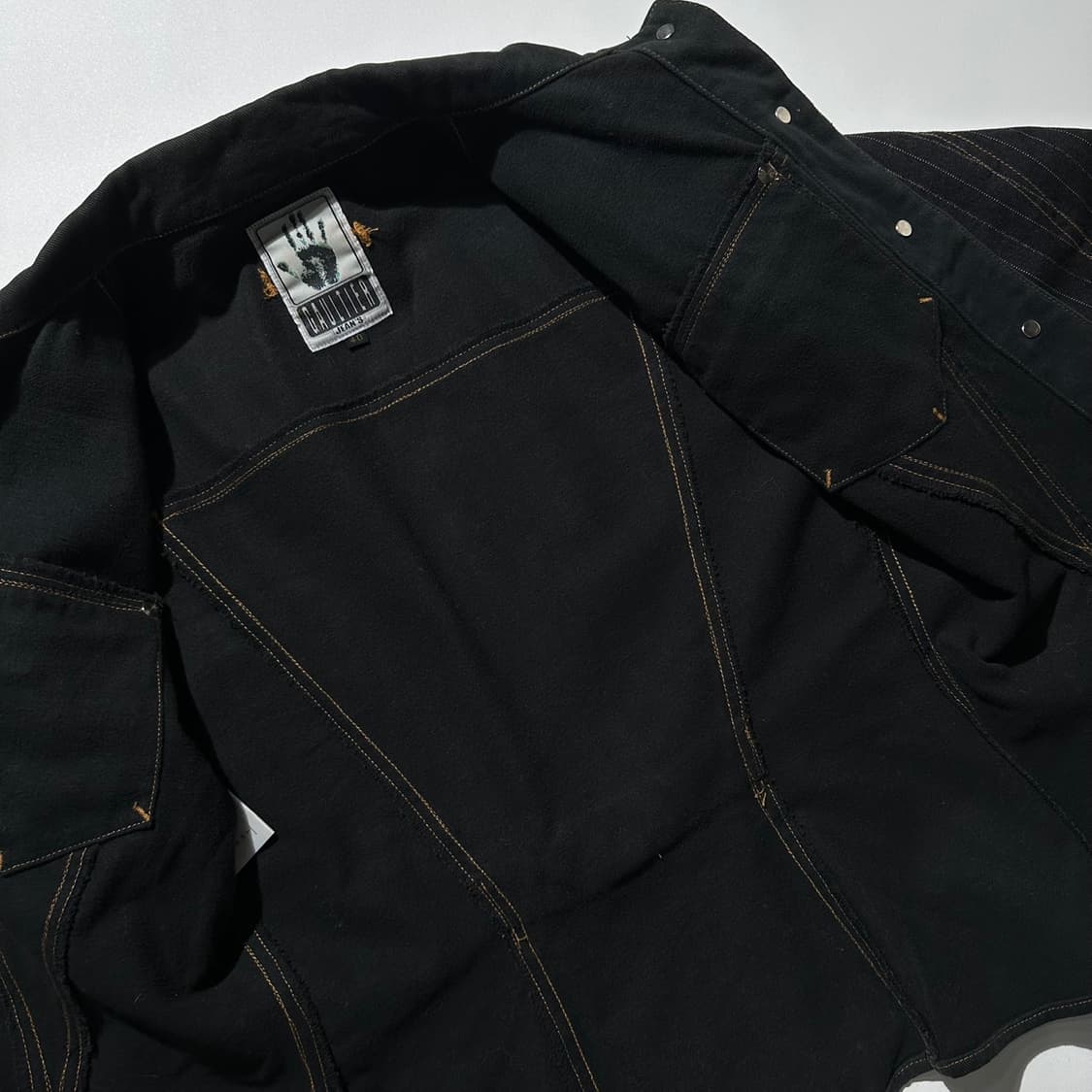 장 폴 고티에 스트라이프 슬리브 데님 트러커 자켓 상품이미지7