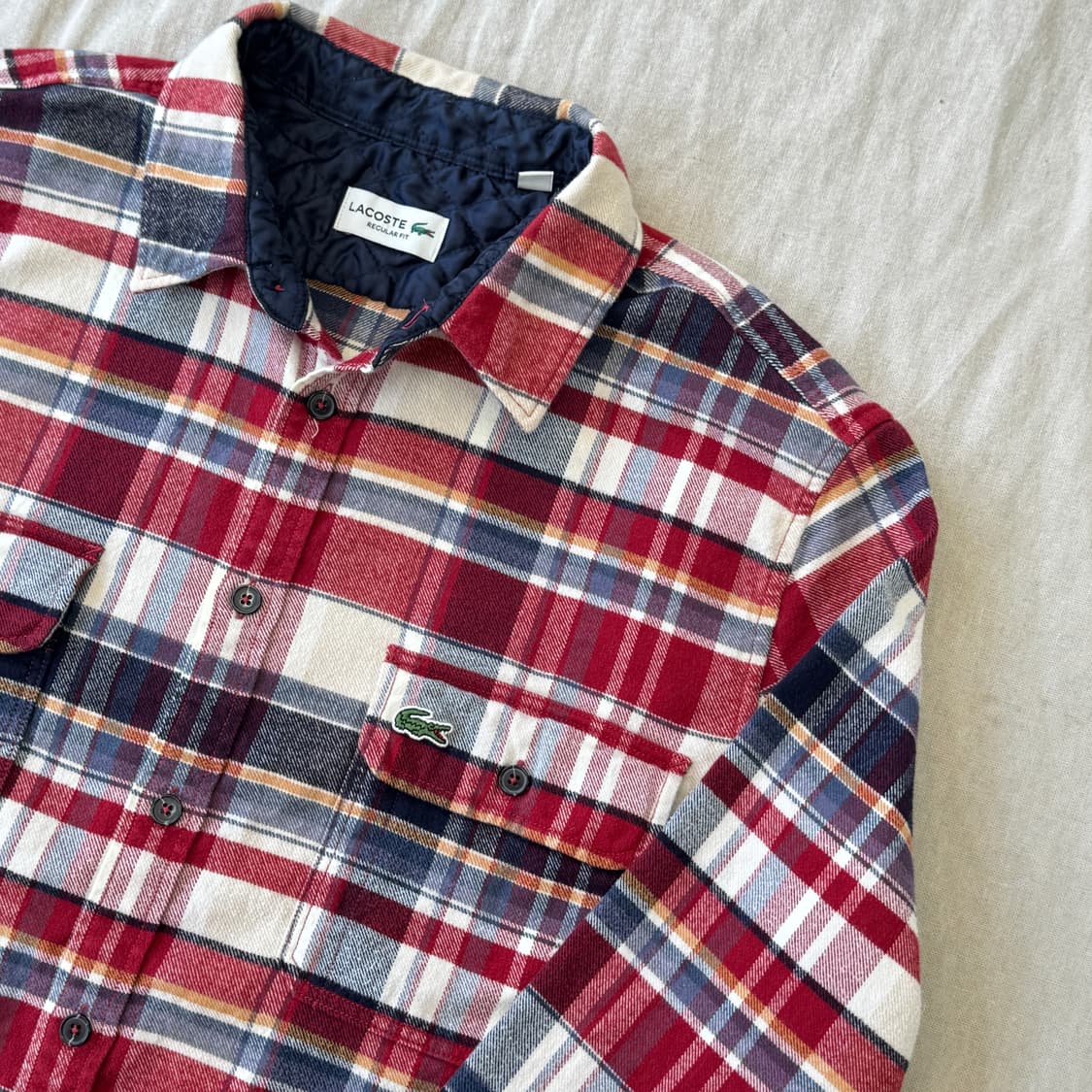 라코스테 레귤러 울코튼 체크셔츠 L 상품이미지2