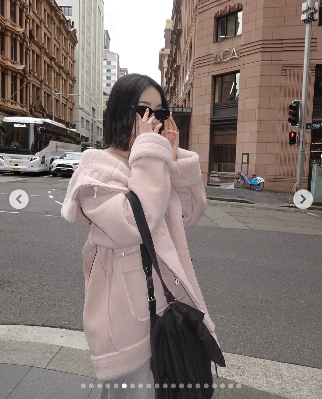 페일제이드 더플 시어링 후디드 코트 핑크 상품이미지3