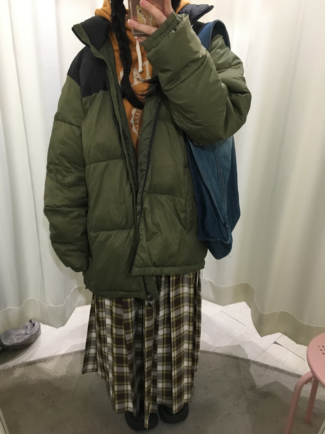 그리너리 하구미 체크 스커트 상품이미지5