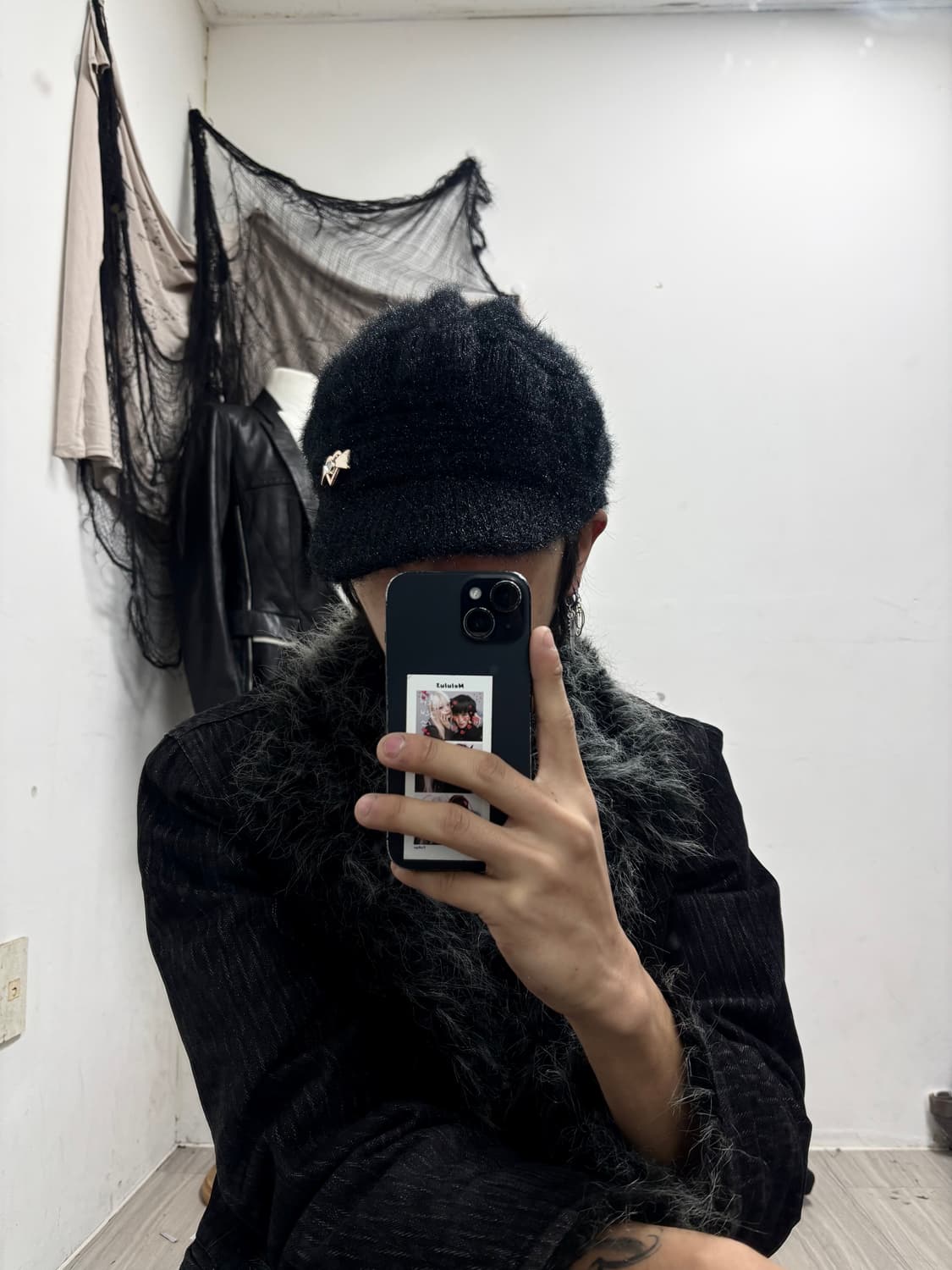 2. Ribbon Detail Black Fur Cap (여성 Free) 상품이미지7