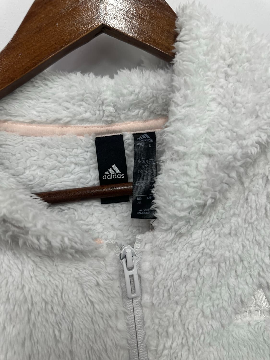 아디다스 화이트 마샬아츠 플리스 후드집업  상품이미지3