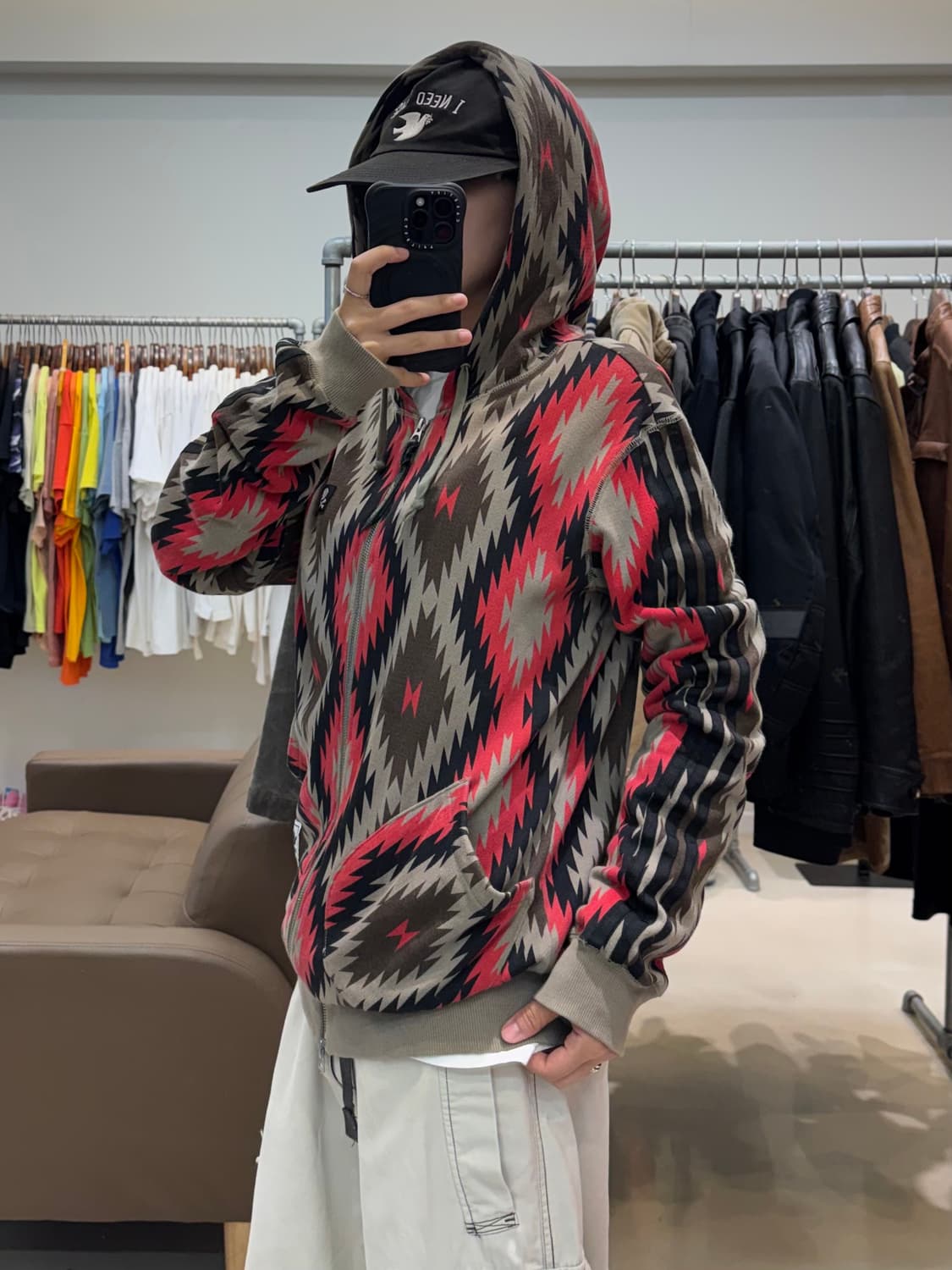 아디다스 x 네이버후드 나바호 패턴 후드집업 상품이미지7